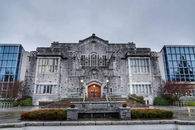 "Students studying at University of British Columbia campus"
