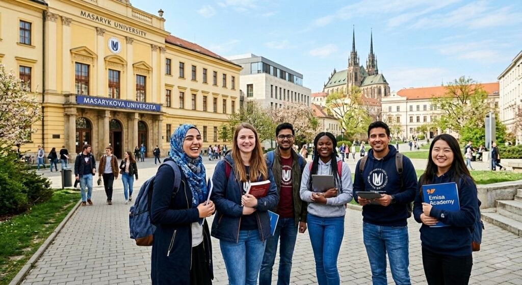 Masaryk University campus in Brno - Emisa Academy guide