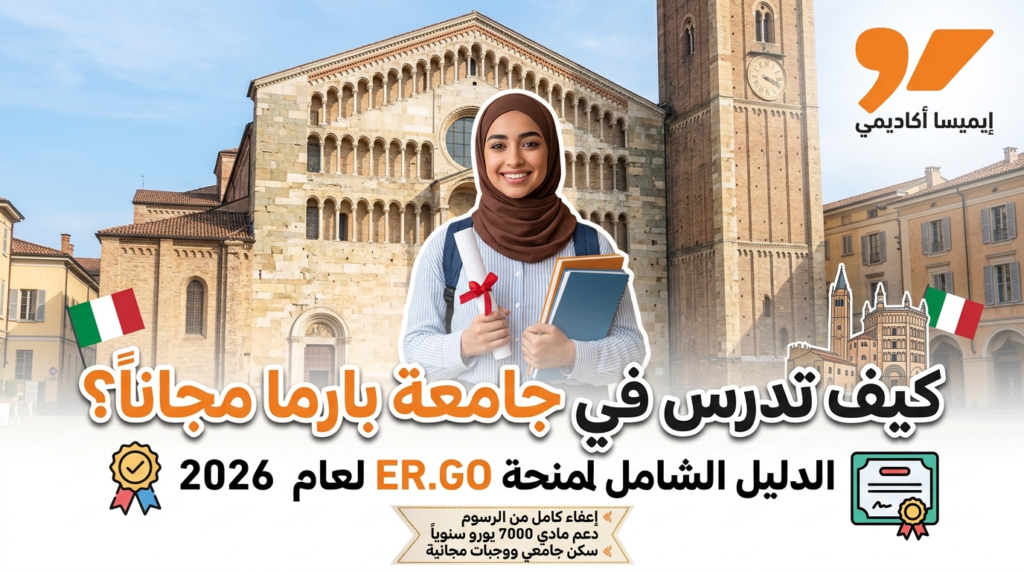 "دليل منحة ER.GO جامعة بارما 2026 للدراسة مجاناً في إيطاليا - إيميسا أكاديمي"
