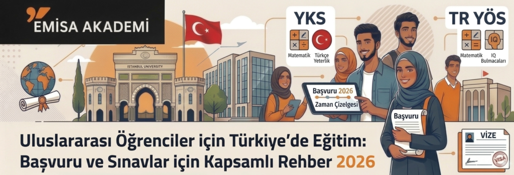 "emise Akademi Afişi: Arap Öğrenciler İçin Türkiye'de Eğitim: Kabul ve 2026 Sınavları Kapsamlı Rehberi."