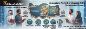 "Emisa Academy educational guide banner for international students studying in Türkiye, featuring 2026 real cost figures, university options, and top academic programs."
