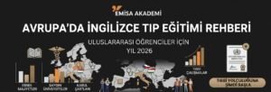Uluslararası öğrenciler için Avrupa'da İngilizce tıp eğitimi rehberi 2026 infografiği - Emisa Akademi