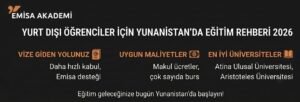 Emisa Akademi 2026 Yunanistan eğitim rehberi infografiği. Uluslararası öğrenciler için vize, maliyet ve üniversite bilgilerini içerir.
