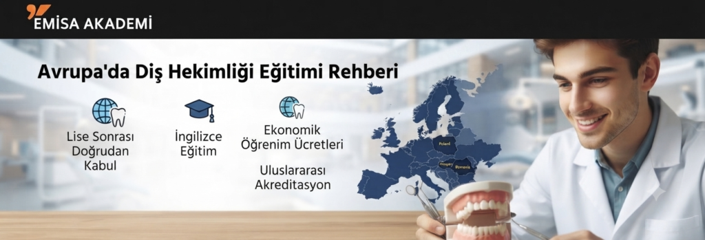 Avrupa'da İngilizce diş hekimliği eğitimi alan uluslararası öğrenciler için Emisa Academy rehberi, üniversite ücretleri ve kabul şartları 2026.