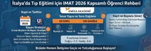 İtalya'da Tıp Eğitimi için IMAT 2026 Kapsamlı Öğrenci Rehberi ve Emisa Akademi hazırlık stratejileri infografiği